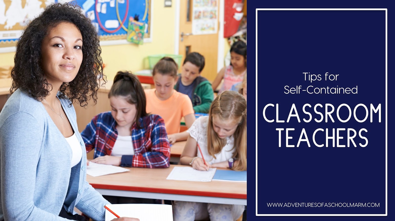 Self-contained teachers keep their homeroom students all day and teach them every subject.