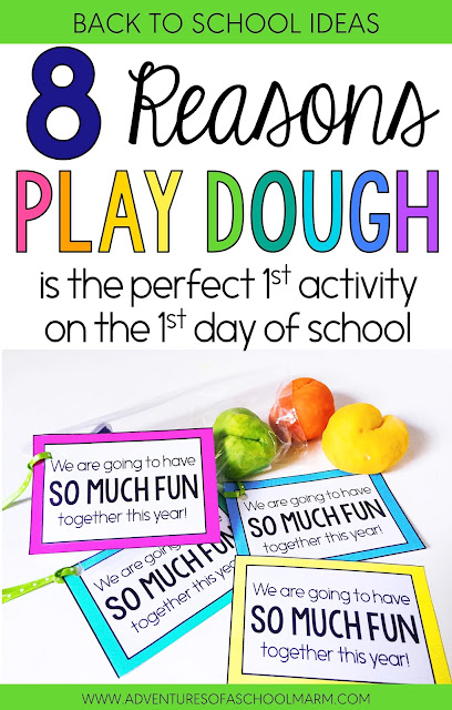 Play dough is the perfect activity for the first day back to school. It sets the tone and communicates that our classroom values hands-on learning, collaboration, creativity, and divergent thinking!