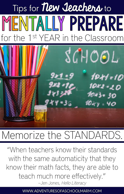 Do you need ideas about how to prepare for your first year teaching?  Are you overwhelmed with no idea where to start? This post focuses on strategies to mentally prepare for your first year of teaching. // Adventures of a Schoolmarm